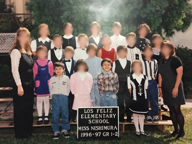 Two future founders of The Set as children in a Los Feliz Elementary class photograph from 1996–97.